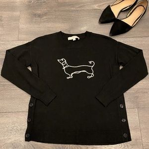 Loft Dachshund Side Button Sweater